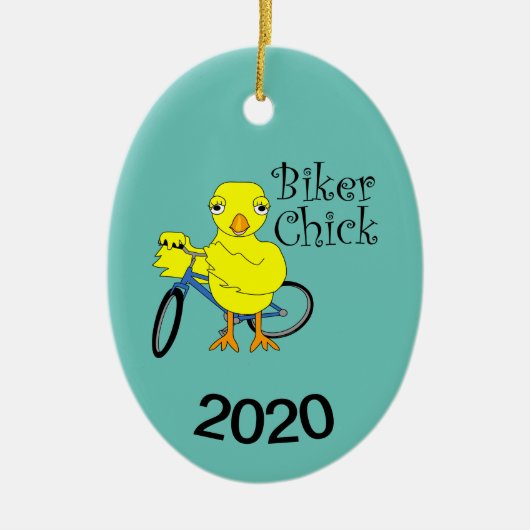 Biker Chick Tekst Keramisch Ornament (Voorkant)