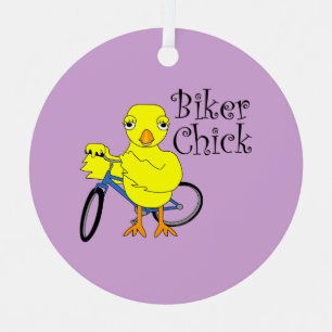 Biker Chick Tekst Metalen Ornament