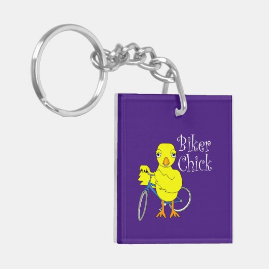 Biker Chick Tekst Sleutelhanger (Voorkant Links)