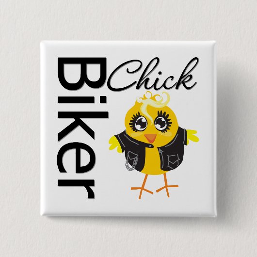 Biker Chick Vierkante Button 5,1 Cm (Voorkant)