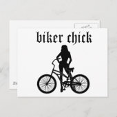"Biker chick" vrouw silhouet met fiets! Briefkaart (Voorkant / Achterkant)