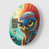 Biker Chick Wall Clock Grote Klok (Hoek)