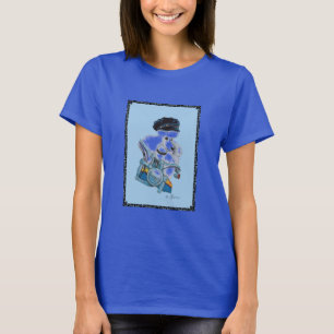 Biker Chick White Poodle on Harley T-shirt