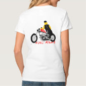 BIKER CHICK zit op haar motorfiets T-shirt (Achterkant)