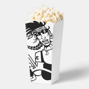 Biker Chick zwarte witte popcorn dozen Bedankdoosjes