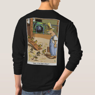 Biker Chicken black long sleeve shirt back