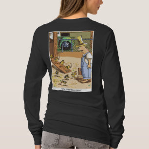 Biker Chicken women black long sleeve shirt back