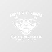 Biker Custom Memorial Decal Rijden met Engelen (Vel)