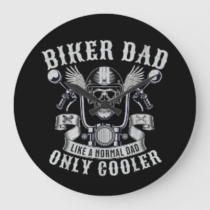 Biker Dad Motorfiets Vader Ruiter Biker Vader Vade Grote Klok