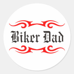 Biker Dad Ronde Sticker