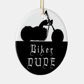 Biker DUDE Motorcycle Custom Photo Ornament (Rechts)