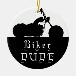 Biker DUDE Motorcycle Custom Photo Ornament