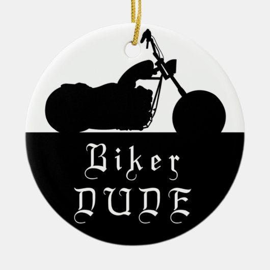 Biker DUDE Motorcycle Custom Photo Ornament (Voorkant)