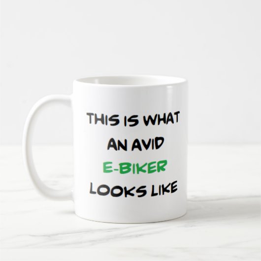 biker e-biker, enthousiast koffiemok (Links)