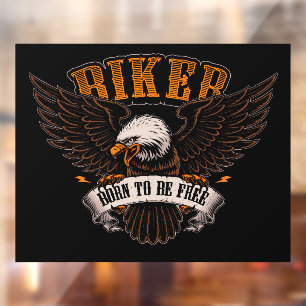 Biker Eagle Born To Be Free Motorfietswinkel Raamsticker