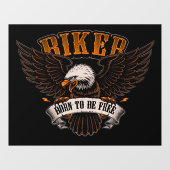 Biker Eagle Geboren als gratis motorfietswinkel Raamsticker (Vel)