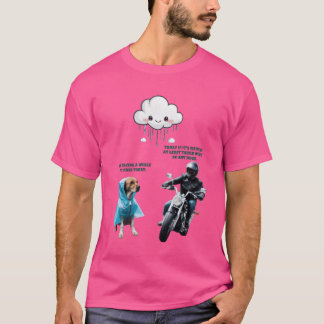 Biker en het hondenmeisje t-shirt