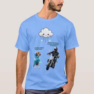Biker en het hondenmeisje t-shirt