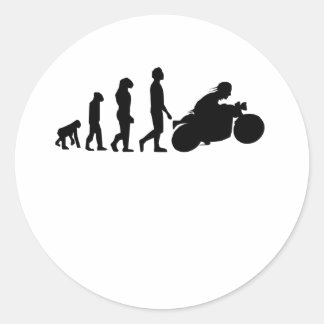 Biker Evolution Motorcycle Ronde Sticker