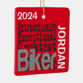 Biker Extraordinaire CUSTOM Keramisch Ornament (Rechts)