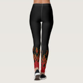 Biker Flames Red Yellow en Black Leggings (Achterkant)