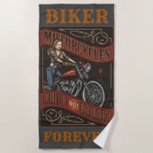 Biker Forever Custom Motorcycles Babe Strandlaken (Voorkant)