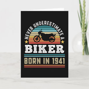 Biker geboren in 1941 80th Birthday Motorbike Gift Kaart
