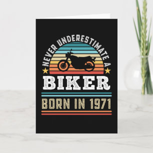 Biker geboren in 1971 50th Birthday Motorbike Gift Kaart