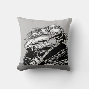 Biker Girl Pillow Kussen