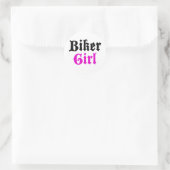 Biker Girl Ronde Sticker (Tas)