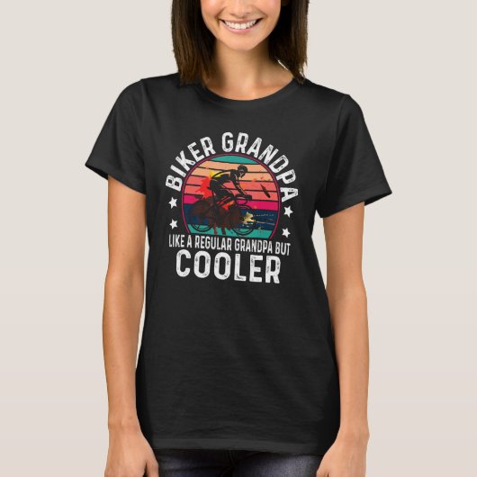 Biker Grandpa Like A Regular Grandpa Cyclist Ridin T-shirt (Voorkant)