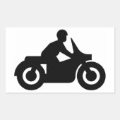 BIKER GUY RECHTHOEKIGE STICKER (Voorkant)
