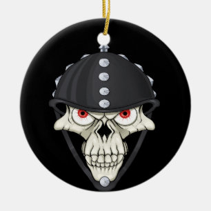 Biker Helmet Skull-ontwerp voor motorrijders Keramisch Ornament