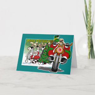 Biker Helper Bubba Claus Feestdagen Kaart