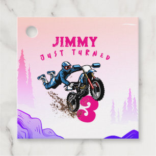 Biker Kind Dirt Stunt Bike Birthday Bedankjes Labels
