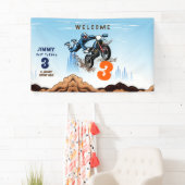 Biker Kind Dirt Stunt Bike Verjaardagsfeest Spandoek (Insitu)