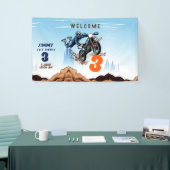 Biker Kind Dirt Stunt Bike Verjaardagsfeest Spandoek (Beurs)