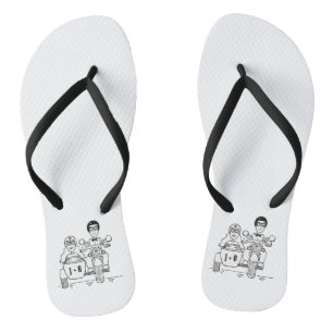 Biker Motorbike + Sidecar Wedding Teenslippers