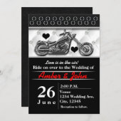 Biker Motorcycle Wedding Event Invitations Kaart (Voorkant / Achterkant)