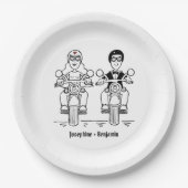 Biker Motorcycle Wedding Papieren Bordje (Voorkant)