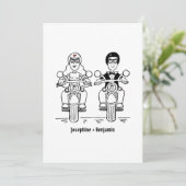 Biker Motorfiets Huwelijk Kaart (Staand voorkant)
