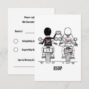 Biker Motorfiets Trouw RSVP aan Kaart
