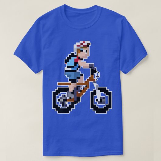 Biker Mountainbiker Pixel Retro Gaming Style T-shirt (Design voorkant)