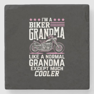 Biker Oma - Motorfiets Oma Biker Oma Stenen Onderzetter