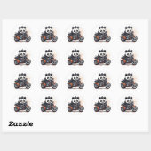 Biker Panda Ronde Sticker (Vel)
