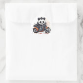 Biker Panda Ronde Sticker (Tas)