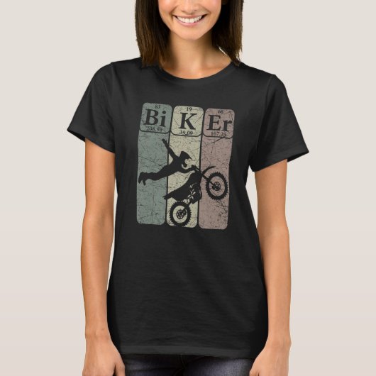 Biker Periodic Table Elements Motocross Bike Nerd T-shirt (Voorkant)