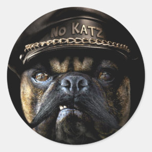 Biker Pug Ronde Sticker