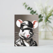 Biker Rat Dragen Leather Gear Briefkaart (Staand voorkant)