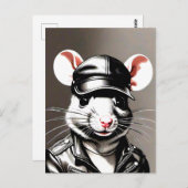 Biker Rat Dragen Leather Gear Briefkaart (Voorkant / Achterkant)